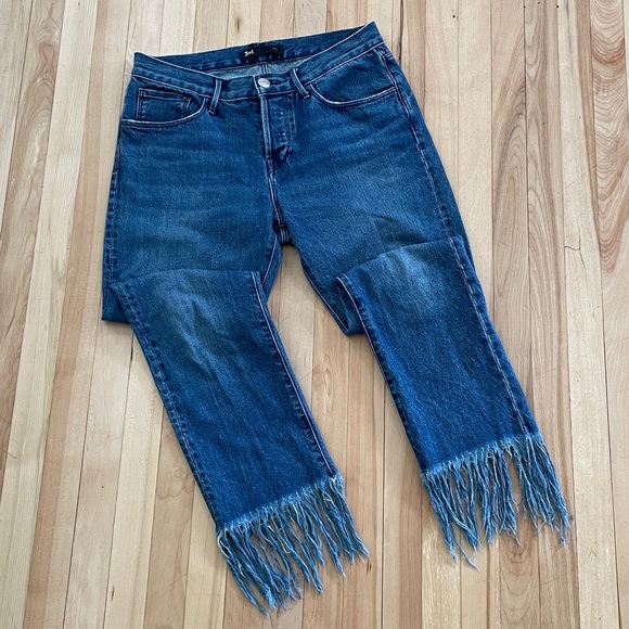 3x1 NYC Original Fringe Hem Lima Straight Denim Crop Jeans - Sz US 27 - Picture 3 of 14